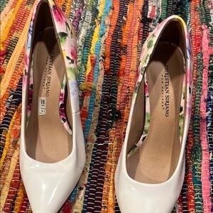 Christian Siriano Women's Floral White Heels